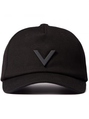 Bombažna kapa s šiltom Valentino Garavani črna