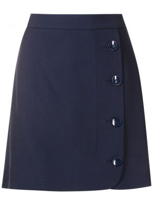 Viskózové mini sukně s vysokým pasem s knoflíky Nk - modrá