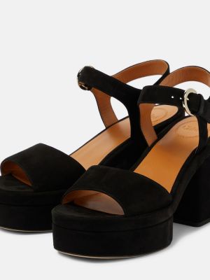 Semišové sandále Chloã© čierna
