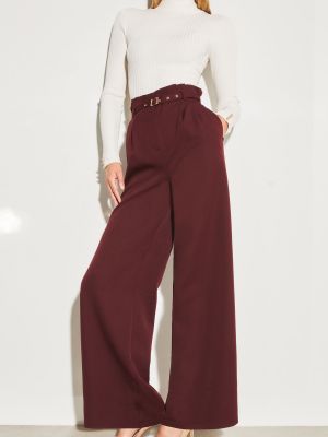 Классические брюки с поясом широкими штанинами и присборенной талией Lipsy красный
