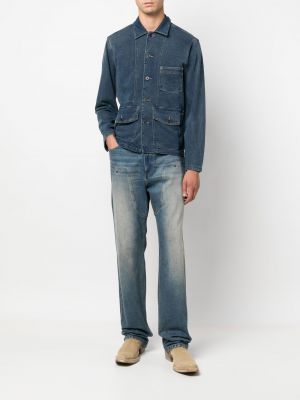 Koszula jeansowa na guziki puchowa Ralph Lauren Rrl niebieska