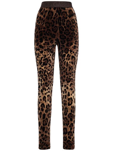 Leggings med mönster med mönster i leopard Dolce & Gabbana