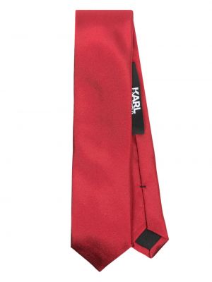 Selyem nyakkendő Karl Lagerfeld piros