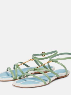 Kožené sandále Jacquemus zelená