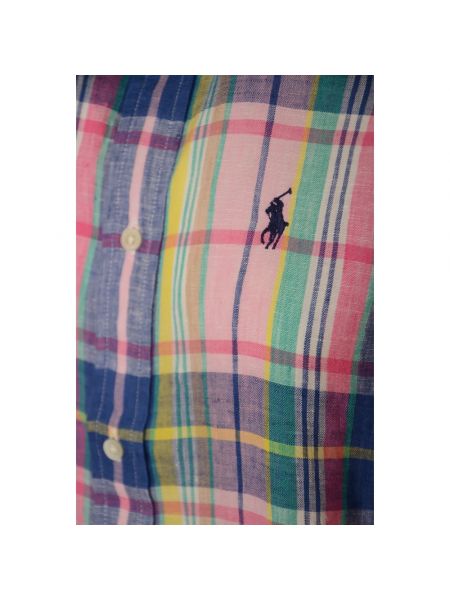 Camisa de lino de lino a cuadros Polo Ralph Lauren rosa