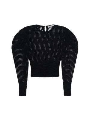 Sweter z rękawami balonowymi koronkowy Iro czarny