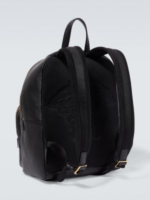 Plecak skórzany Versace czarny