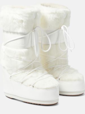 Snehule s kožušinou Moon Boot biela