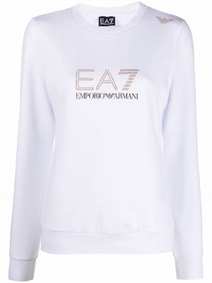 T-shirt con borchie Ea7 Emporio Armani bianco