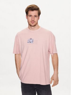 Tričko relaxed fit Bdg Urban Outfitters růžové