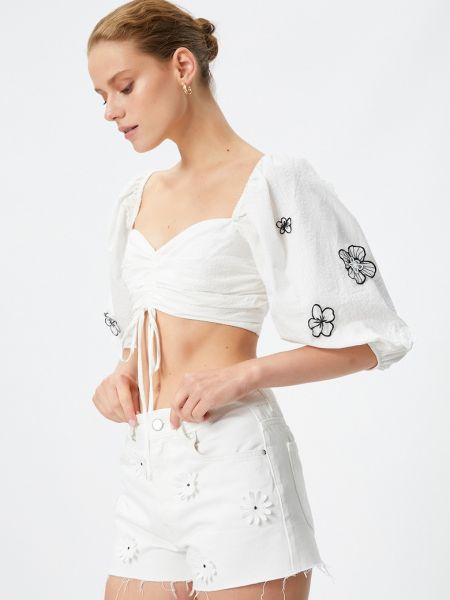 Блузка с вышивкой Koton белая