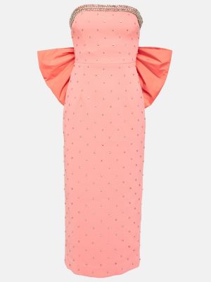 Midi šaty s mašlí Rebecca Vallance růžové