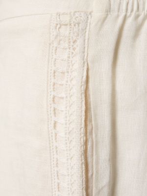 Voľné ľanové nohavice Ermanno Scervino biela