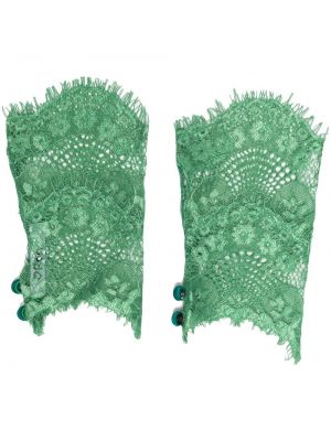 Rękawiczki bez palców koronkowe Parlor, zielony