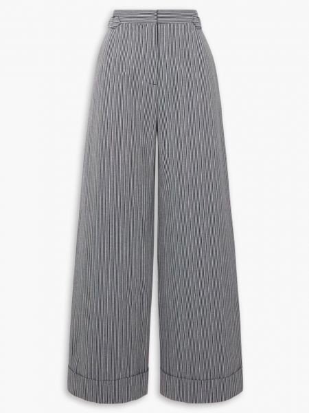 Широкие брюки из хлопка в полоску See By Chloé серый