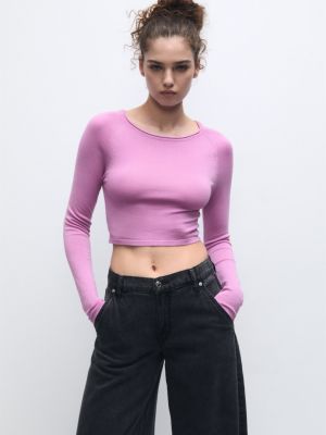 Короткий свитер Pull&bear розовый