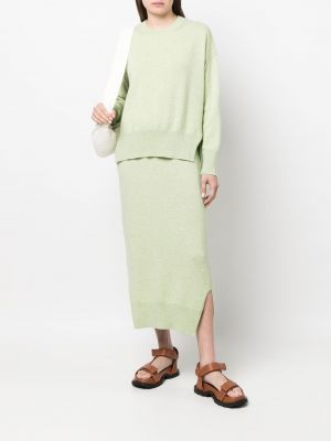 Jupe longue taille haute en tricot Barrie vert