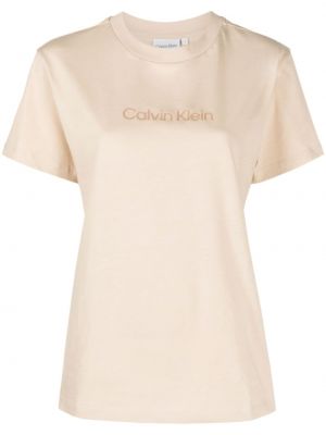 Тениска с принт Calvin Klein розово
