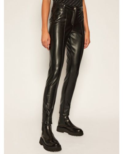 John Richmond Pantaloni din imitație de piele Merten RWA20234PA Negru Slim Fit