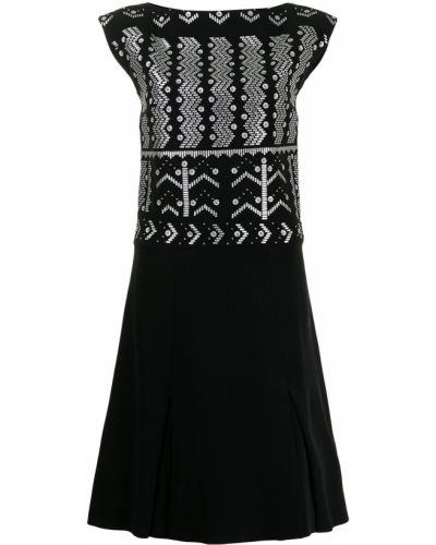Hedvábné šaty na zip Louis Vuitton - černá
