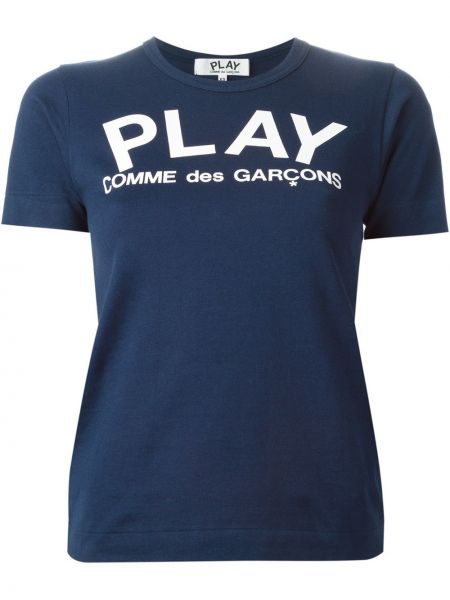 Koszulka z nadrukiem Comme Des Garcons Play niebieska