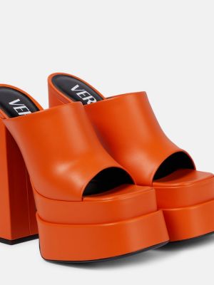 Platform talpú bőr mules Versace narancsszínű
