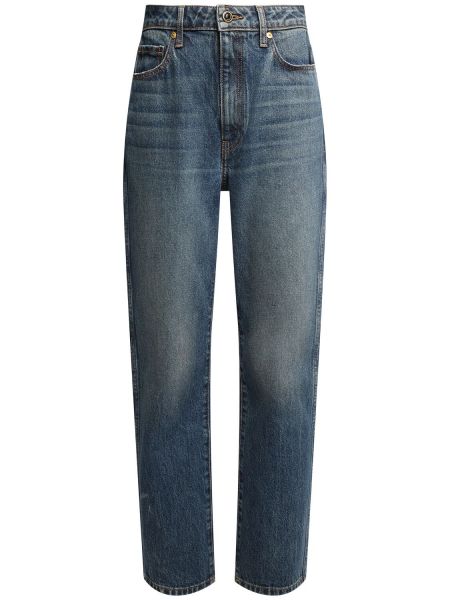 Højtaljede straight jeans Khaite blå