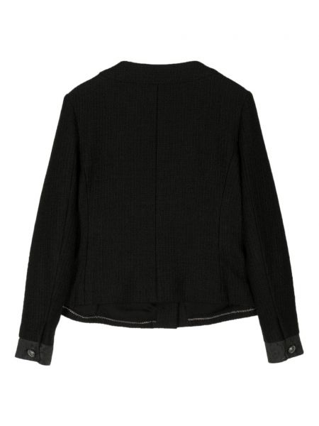 Veste en tweed en dentelle Chanel Pre-owned noir