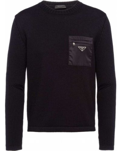 Sweter z kieszeniami Prada Czarny