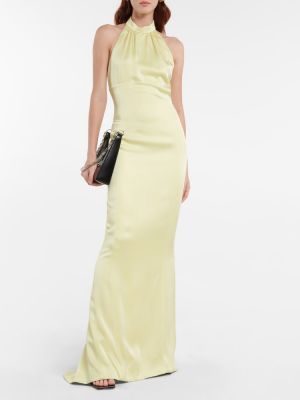 Saténové dlouhé šaty Givenchy žltá