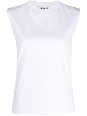 T-shirt con scollo tondo Auralee bianco