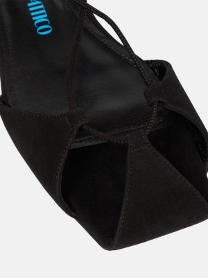 Sandale din piele de căprioară The Attico negru