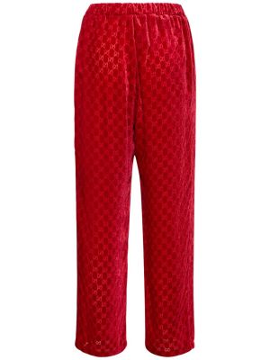 Кадифени панталон Gucci червено