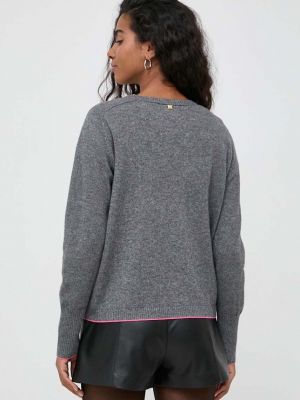 Gyapjú pulóver Pinko szürke