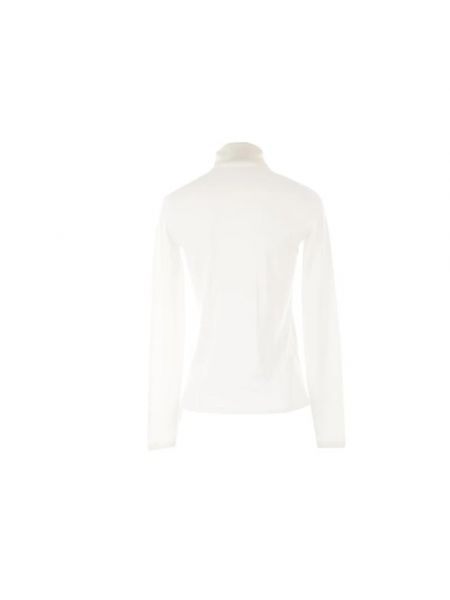 Jersey cuello alto de lana con cuello alto de tela jersey Max Mara blanco