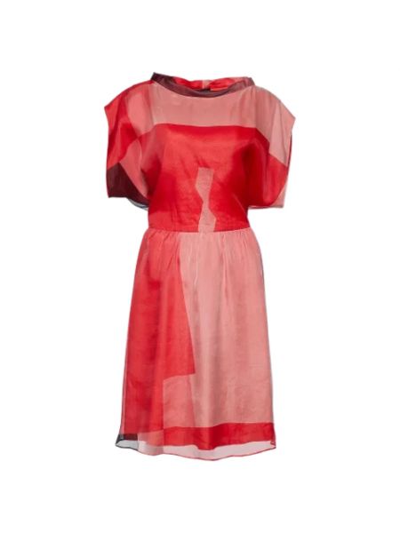 Jedwabna sukienka Armani Pre-owned czerwona