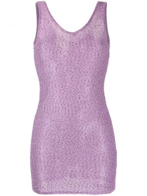 Sukienka mini z cekinami Remain fioletowa