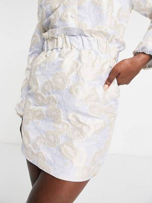 Жаккардовая мини-юбка Pieces Premium в сочетании бледно-голубого и цветов розового