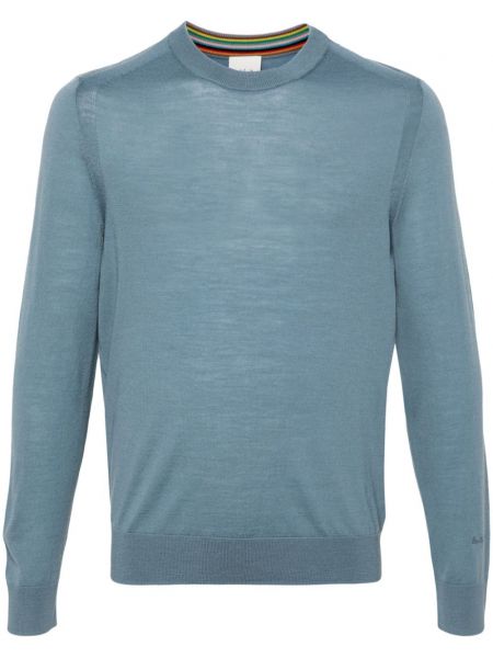 Pull long en laine mérinos Paul Smith bleu