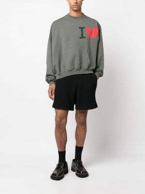 Herzmuster sweatshirt aus baumwoll mit print Magliano grün