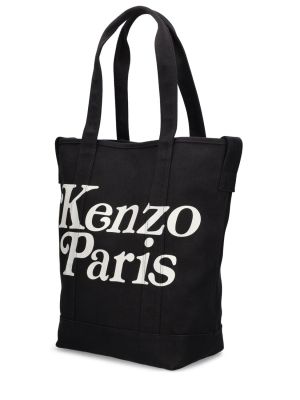 Geantă shopper din bumbac Kenzo Paris negru
