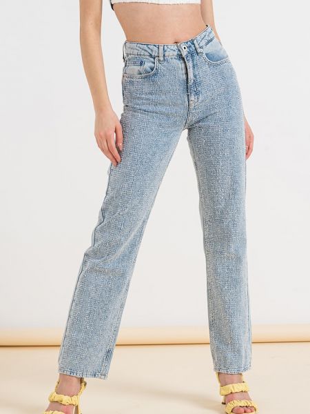 Прямые джинсы с высокой талией Karl Lagerfeld синие
