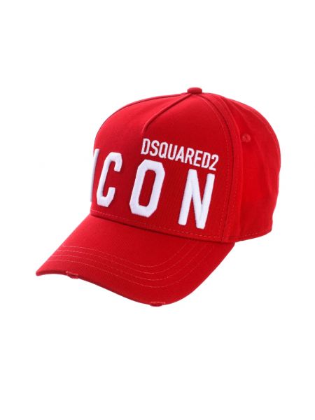 Czerwona czapka z daszkiem Dsquared2