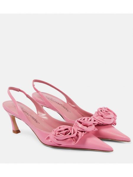 Pantofi cu toc cu model floral slingback Blumarine roz