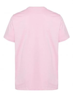 Bavlněné tričko s potiskem Dondup růžové