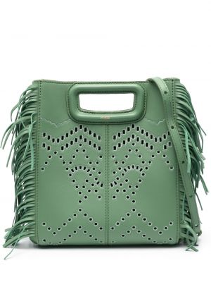 Borsa shopper con frange Maje verde