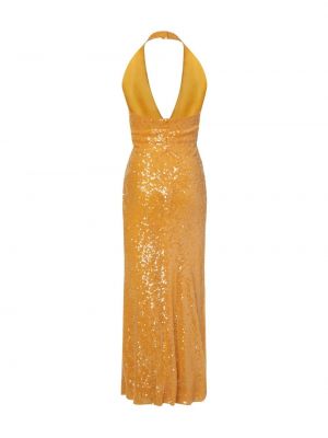 Sukienka koktajlowa z cekinami Markarian żółta