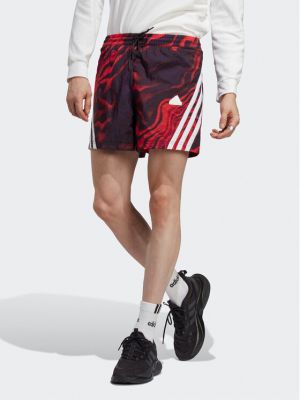Спортни шорти с принт Adidas червено