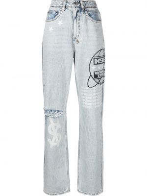 Nødlidende straight jeans Ksubi blå