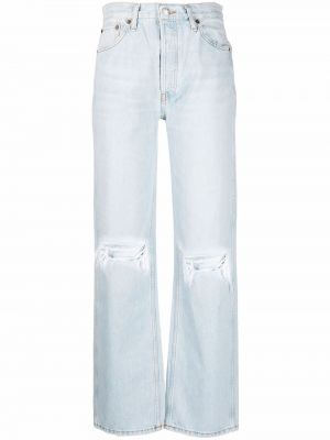 Luźne jeansy z dziurami Re/done - niebieski